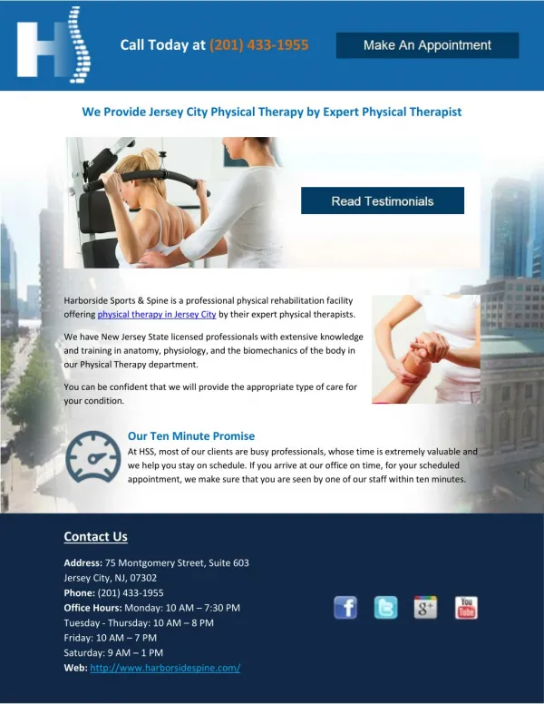 We Provide Jersey City Physical Therapy by Expert Physical Therapist