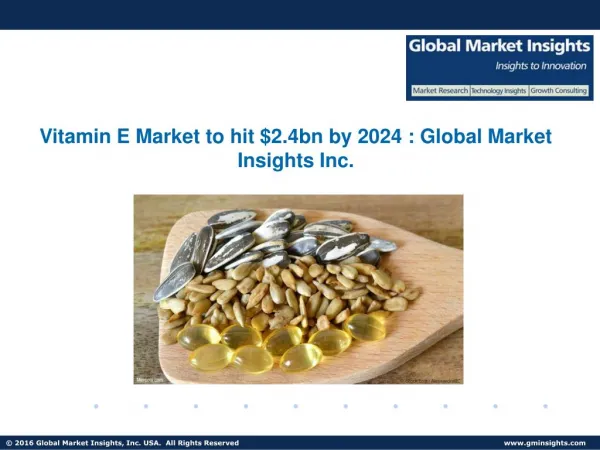 Vitamin E Market trends research and projections for 2017-2024