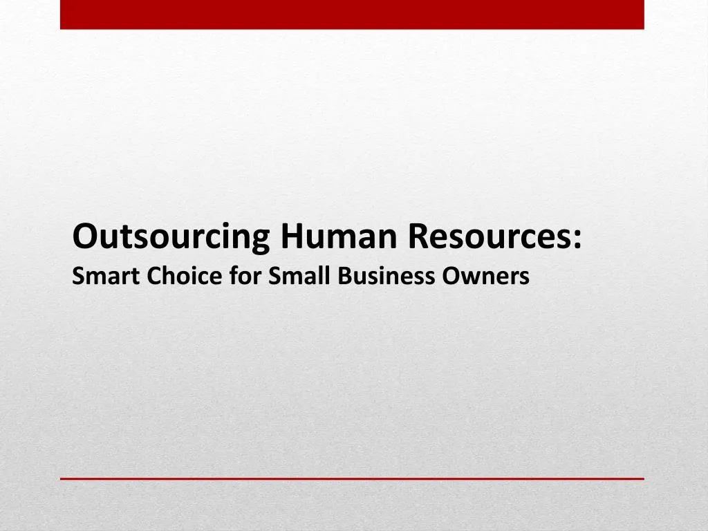outsourcing human resources smart choice