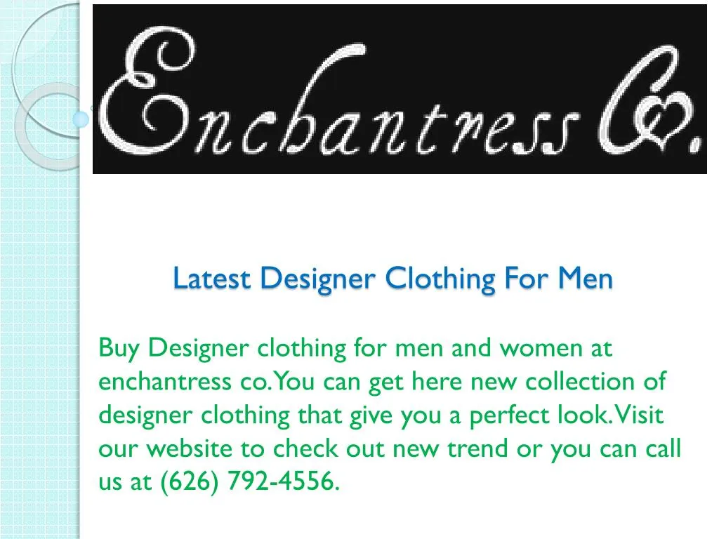 latest designer clothing for men