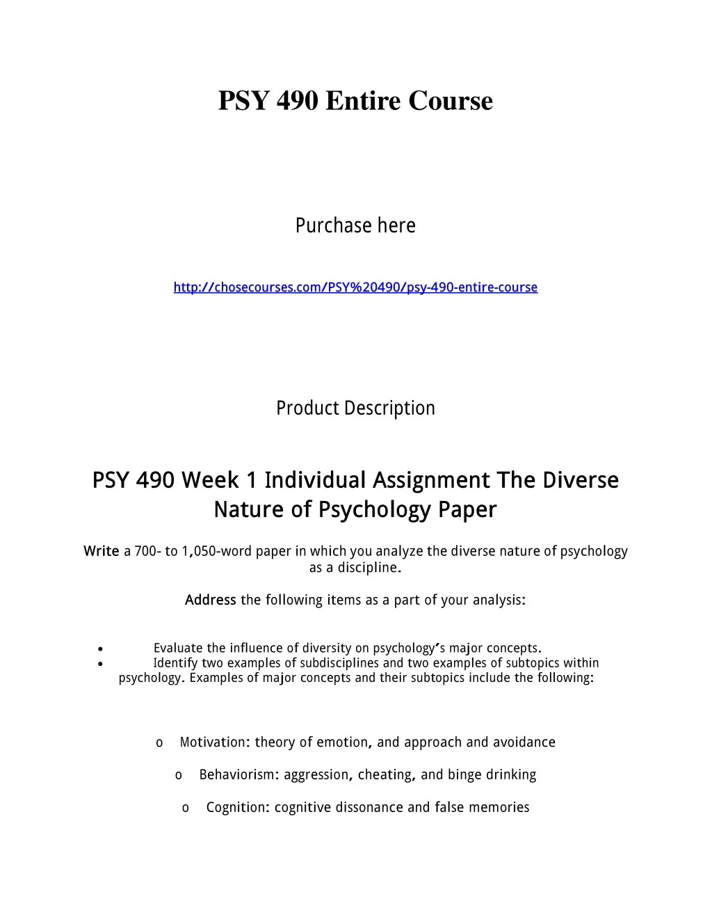psy 490 entire course