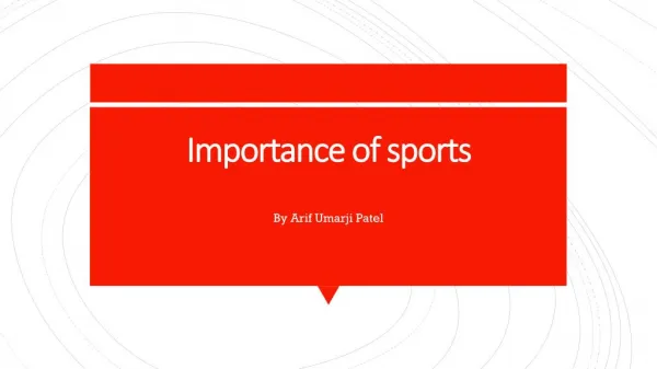 Importance of sports