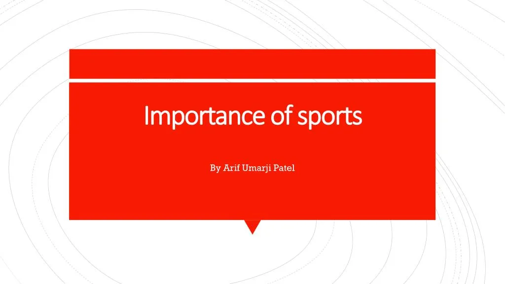 powerpoint presentation about importance of sports