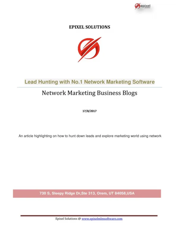 Lead Hunting with No.1 Network Marketing Software