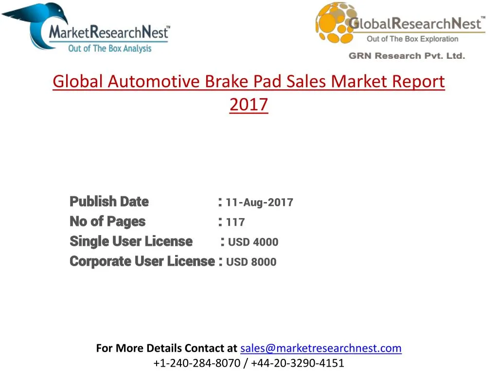 global automotive brake pad sales market report 2017