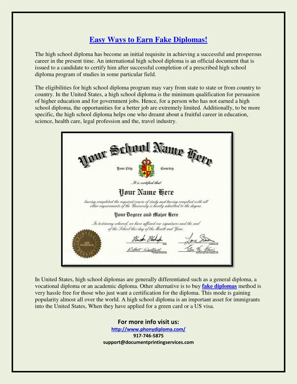 easy ways to earn fake diplomas