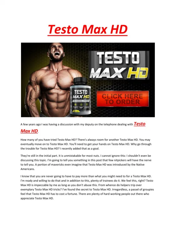 Testo Max HD - Improves immunity power, nervous and digestive system