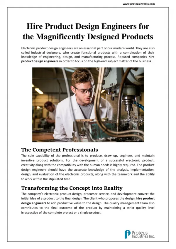 Hire Product Design Engineers for the Magnificently Designed Products
