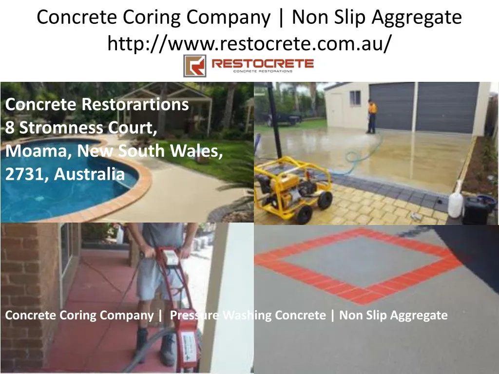 concrete coring company non slip aggregate http www restocrete com au