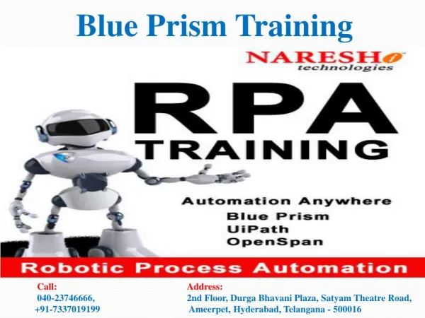 Blue Prism Training Best Blue Prism Training Institute in Hyderabad