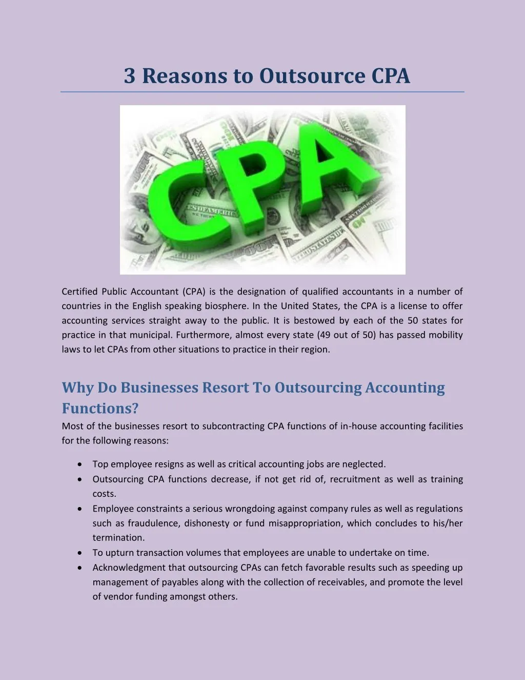 3 reasons to outsource cpa