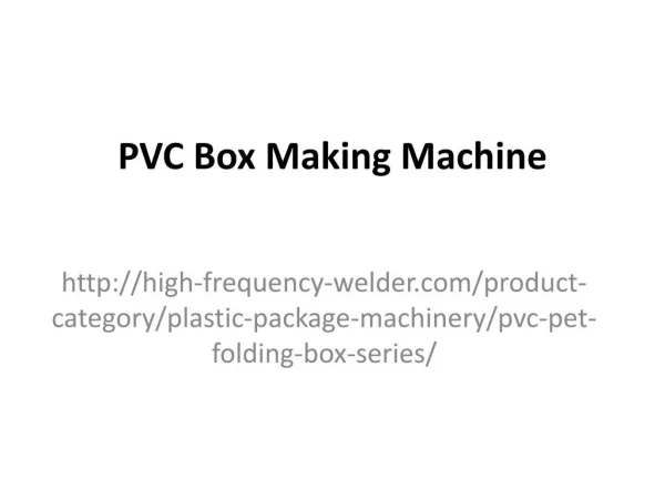 PVC Box Making Machine