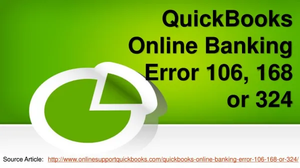 QuickBooks Online Banking Error 106, 168 or 324
