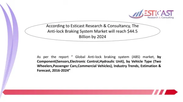Anti-lock Braking System (ABS) Market Forecast, 2016-2024