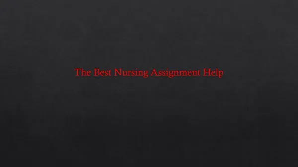 The Best Nursing Assignment Help