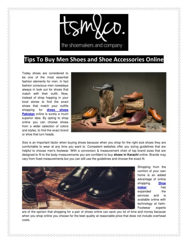 Tips To Buy Men Shoes and Shoe Accessories Online