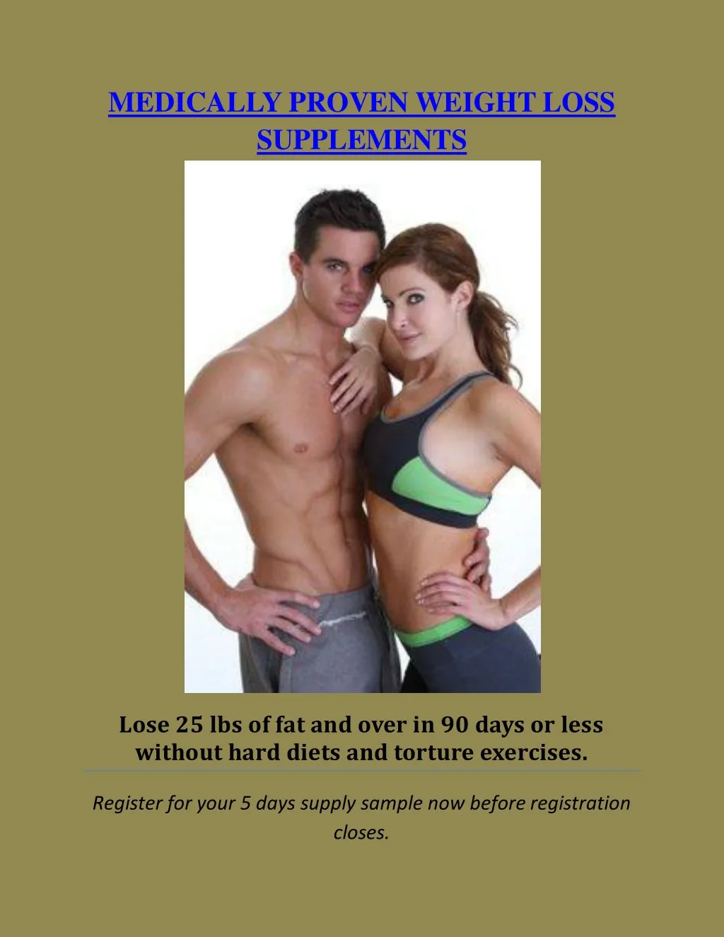medically proven weight loss supplements