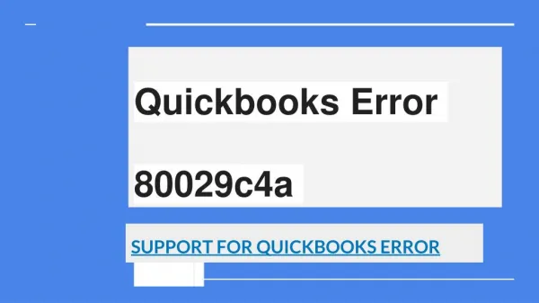 Quickbooks Error 80029c4a