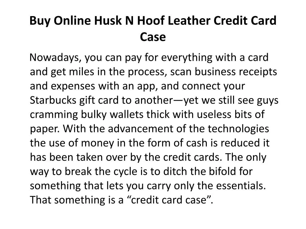 buy online husk n hoof leather credit card case