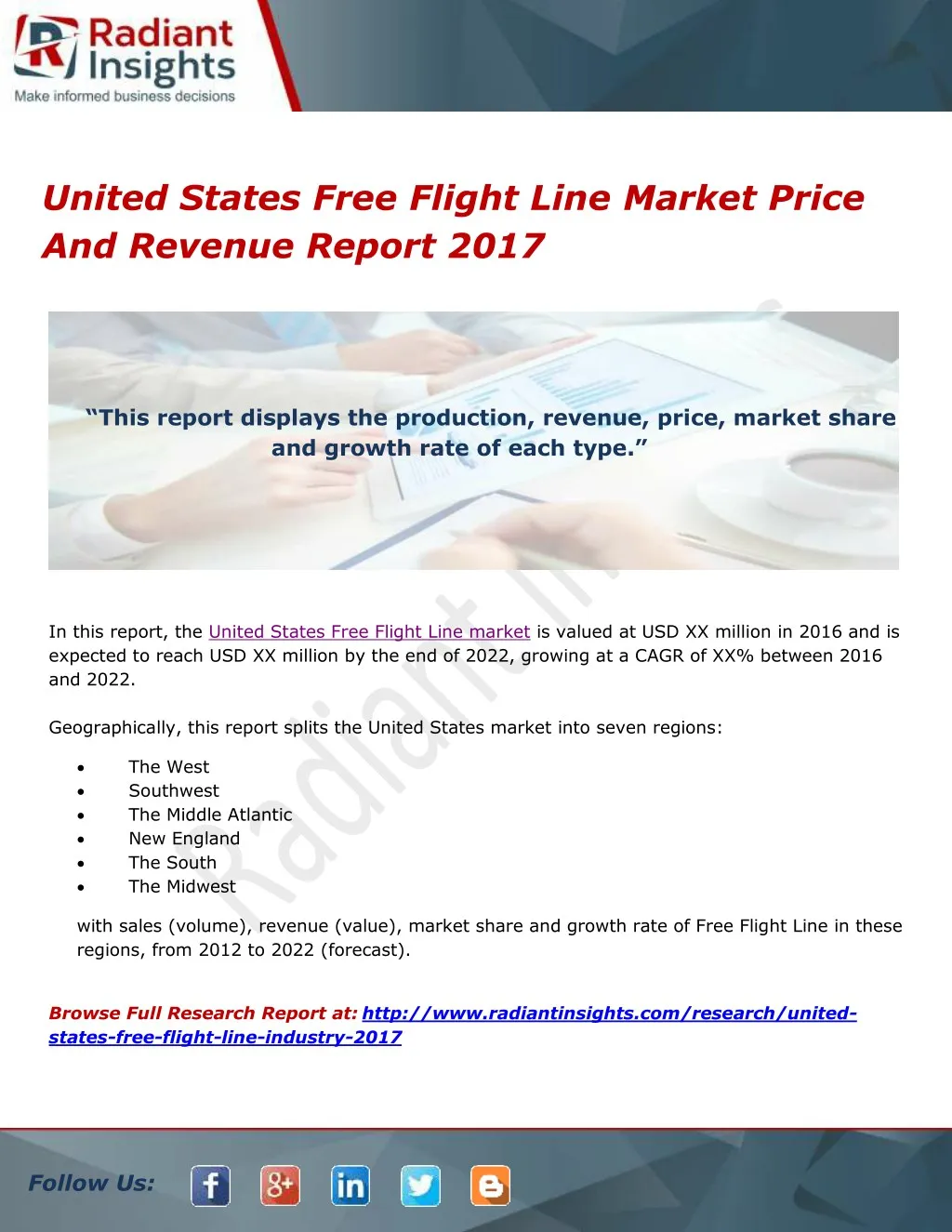 united states free flight line market price