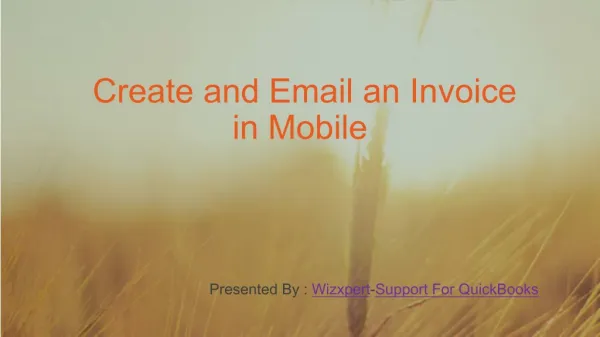 Create and Email an Invoice in Mobile