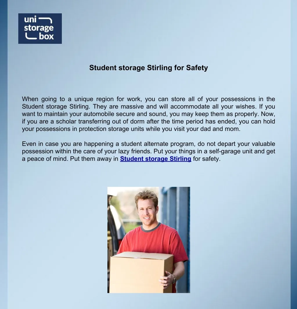 student storage stirling for safety