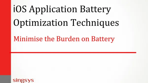 Best Practice For iOS Battery Optimization