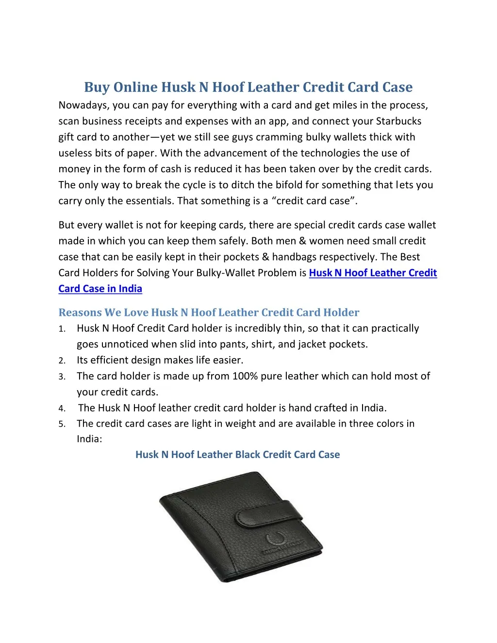 buy online husk n hoof leather credit card case