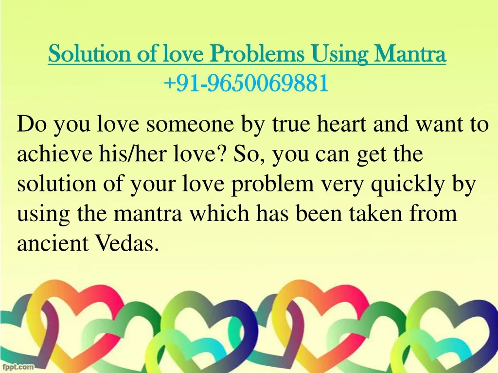solution of love problems using solution of love