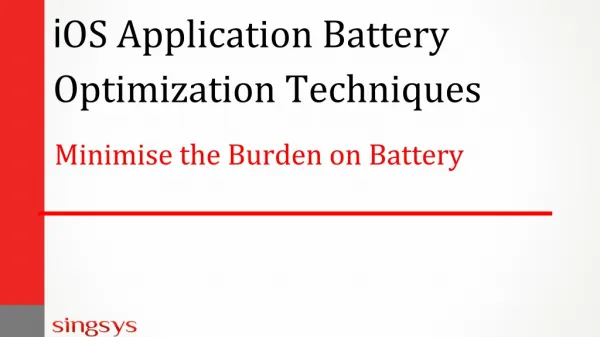 Best way to optimize iPhone Battery Comsumption