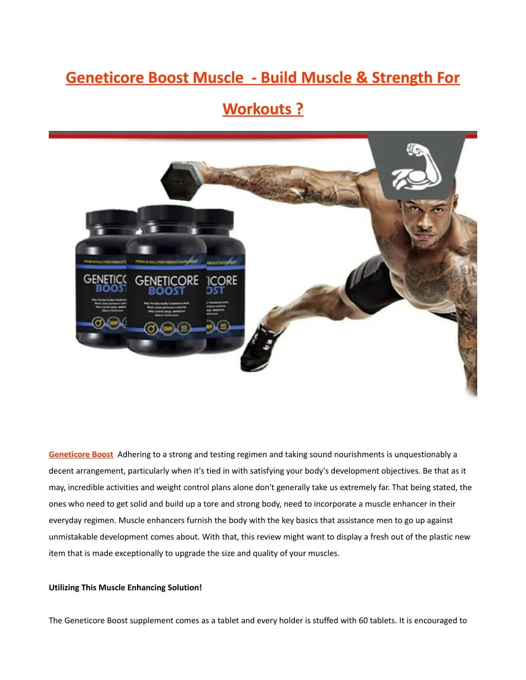 geneticore boost muscle build muscle strength for