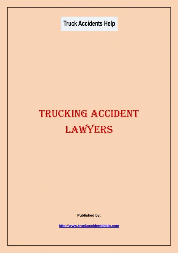 Trucking Accident Lawyers
