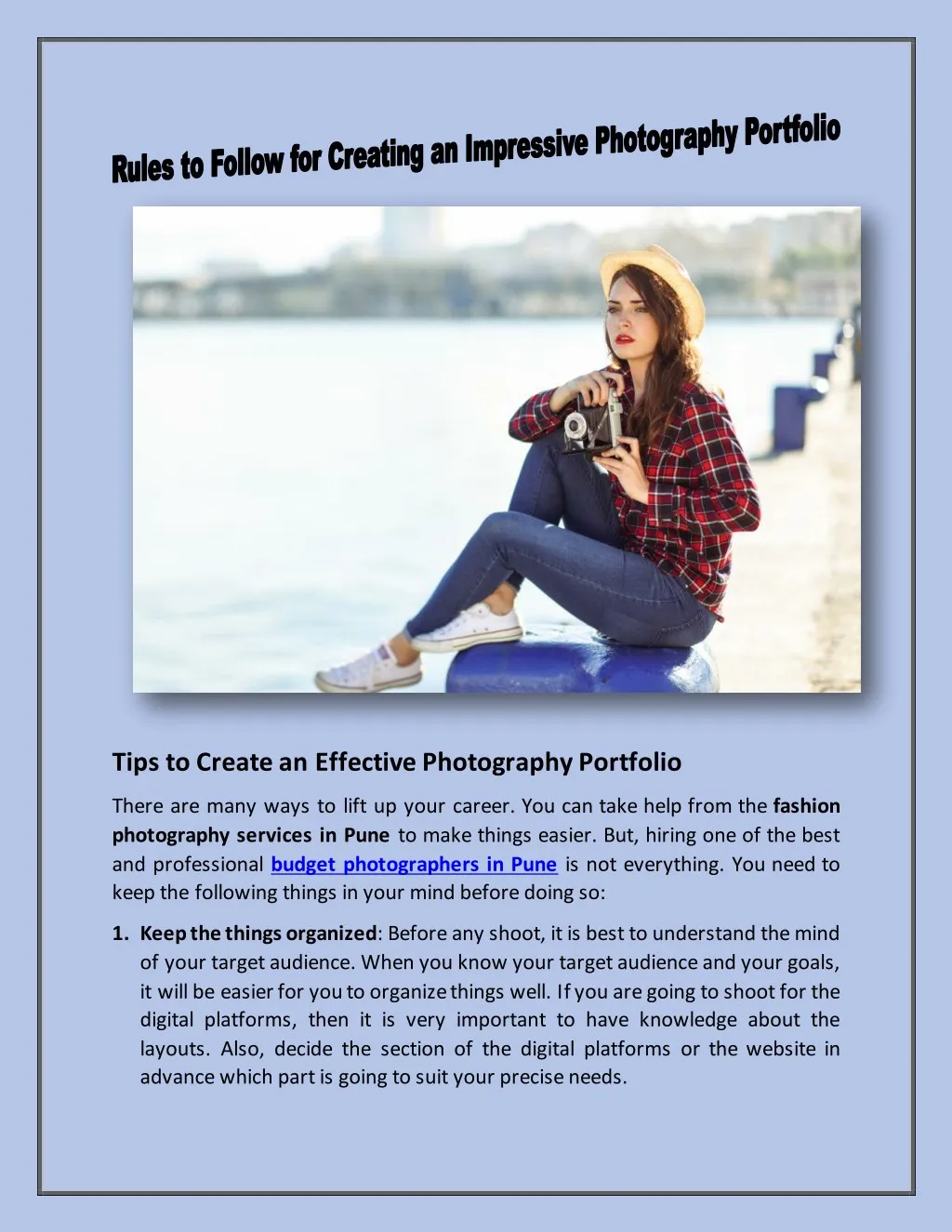 tips to create an effective photography portfolio