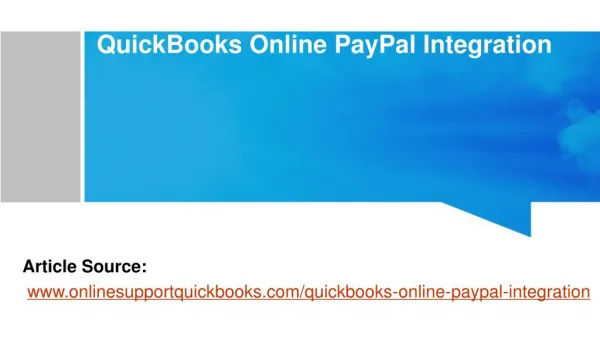 QuickBooks Online PayPal Integration