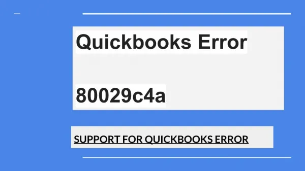 QuickBooks Error Code 80029c4a