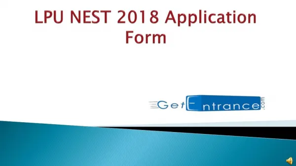 LPU NEST 2017 Application Form