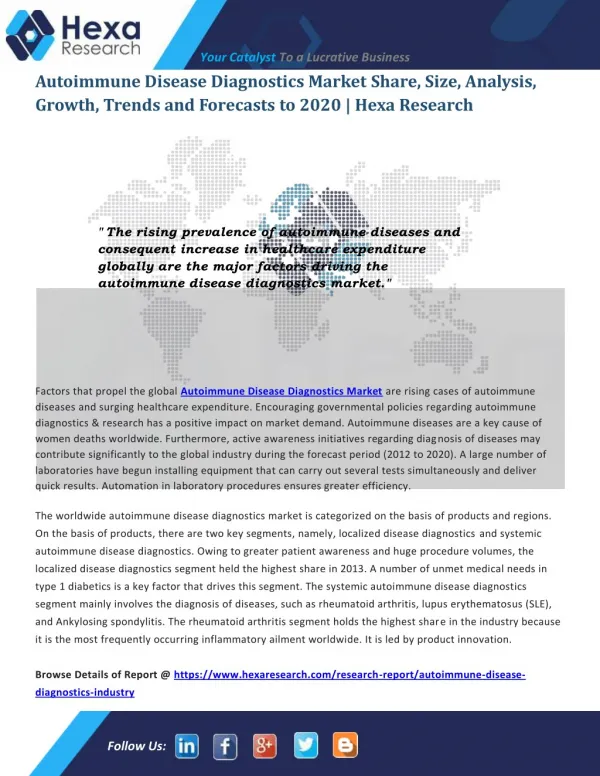 Autoimmune Disease Diagnostics Market Overview and Growth Opportunities 2020