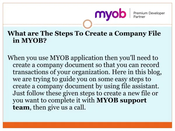 What are The Steps To Create a Company File in MYOB?
