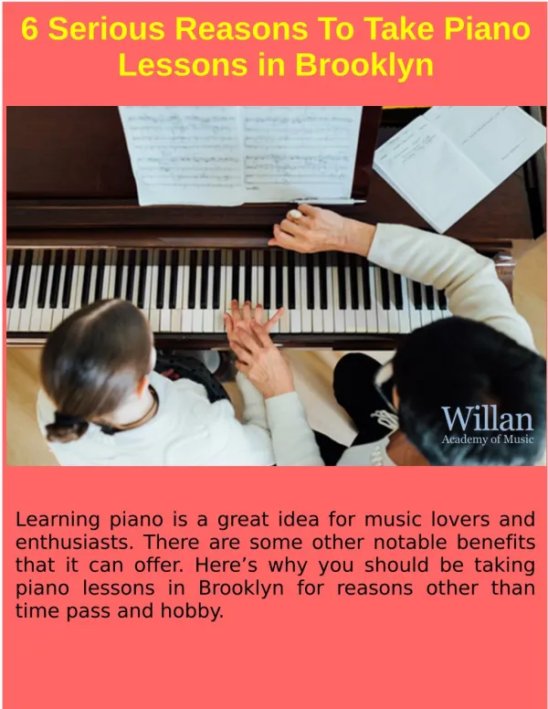 Experience The Best Piano lessons in Brooklyn