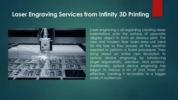 Laser Engraving Services from Infinity 3D Printing