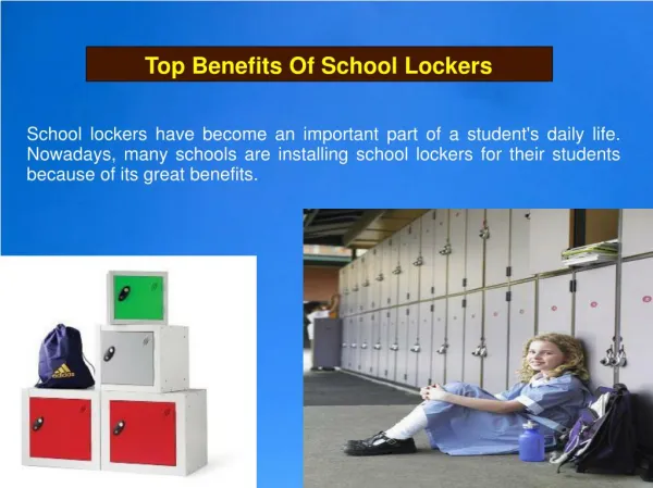 Top Benefits Of School Lockers