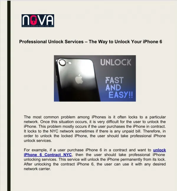 Professional Unlock Services The Way to Unlock Your iPhone 6