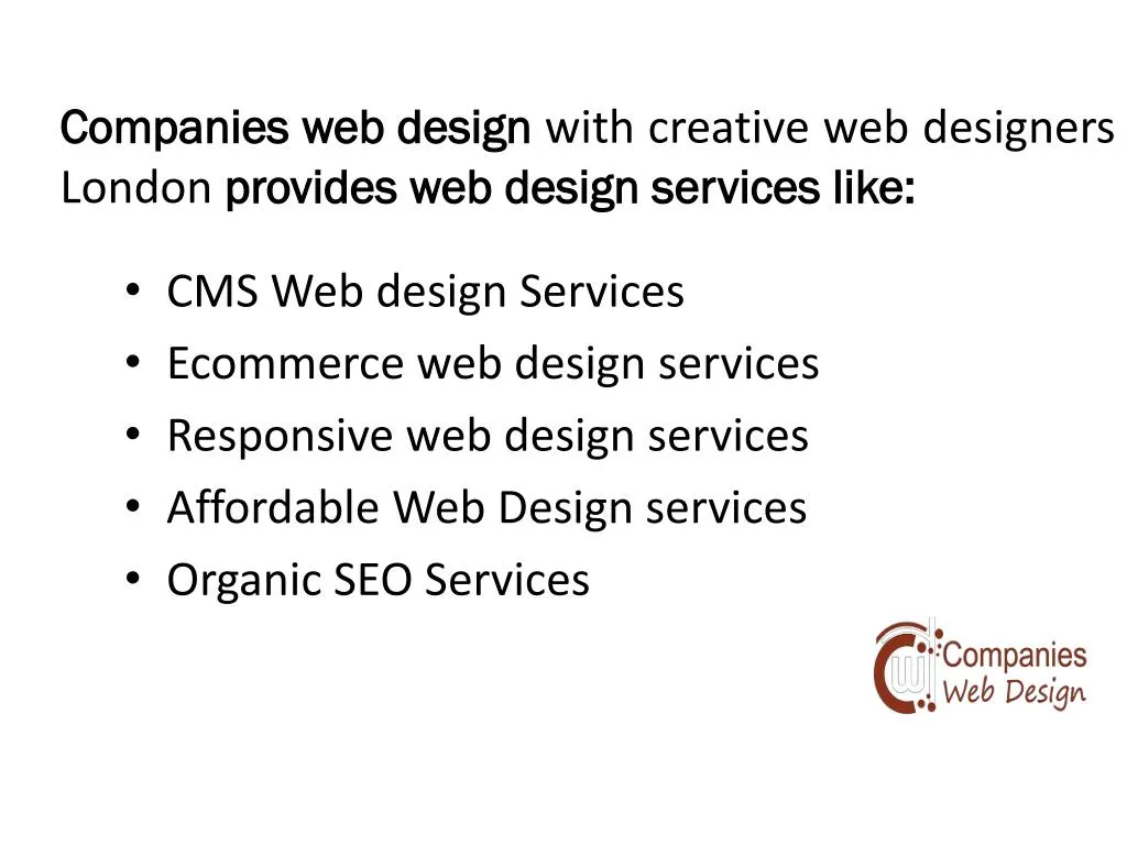 companies web design with creative web designers london provides web design services like