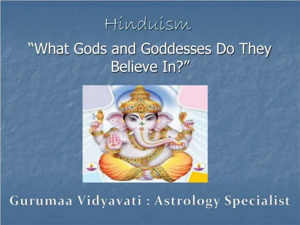 Hindu God and Goddess - Gurumaa Vidyavati