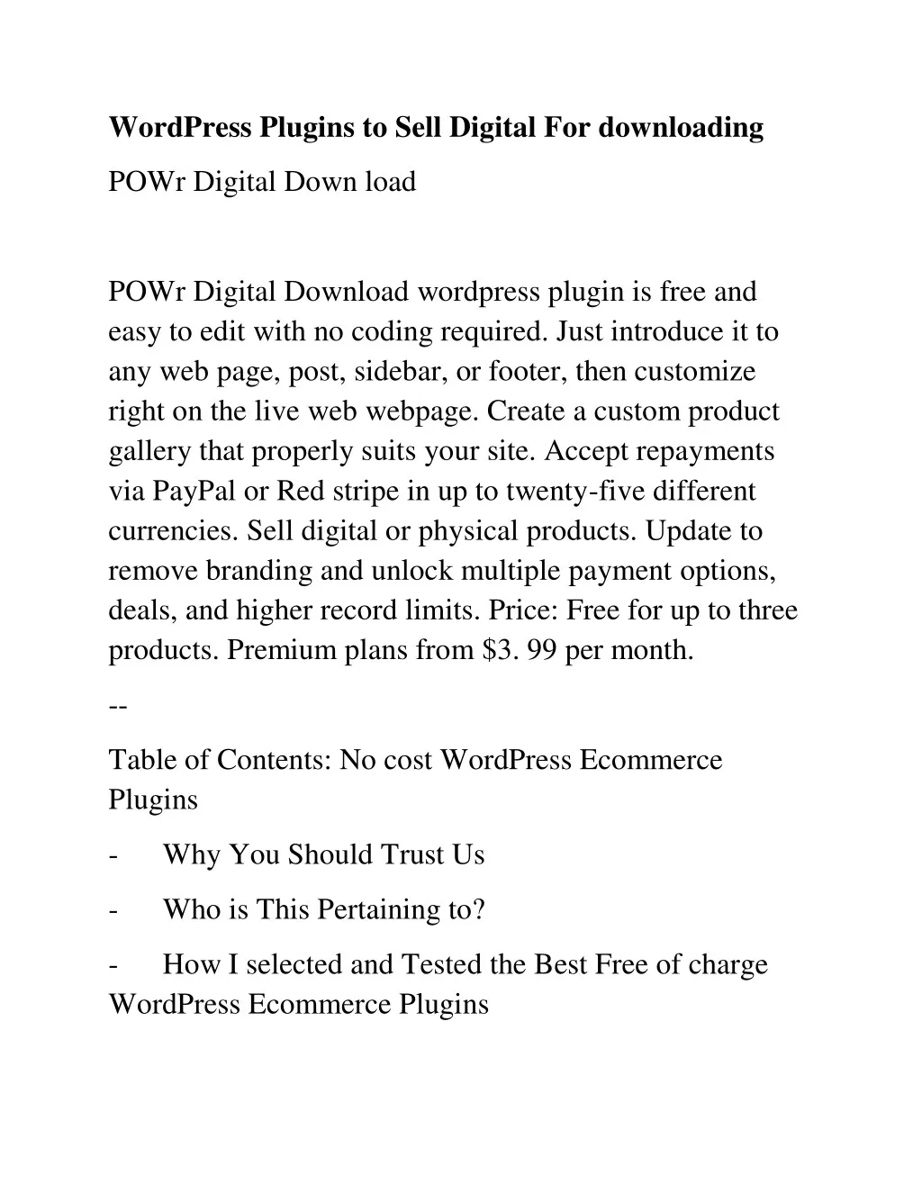 wordpress plugins to sell digital for downloading