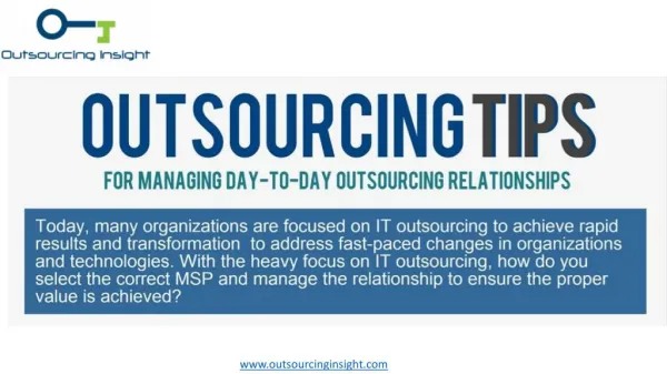 Outsourcing Tips
