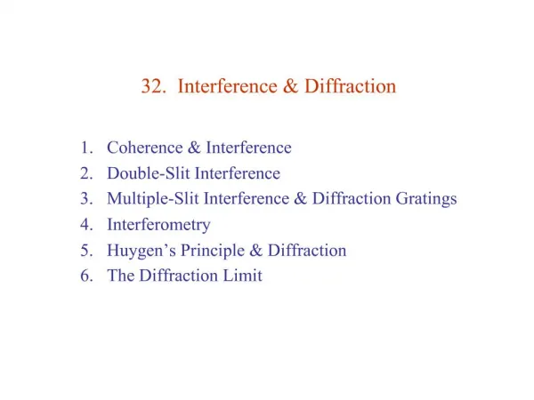 32. Interference Diffraction