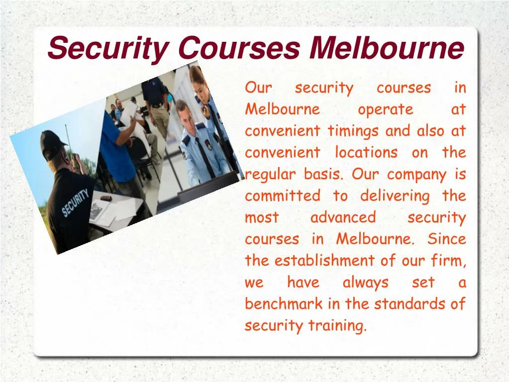 security courses melbourne