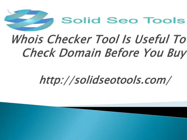 Whois Checker Tool Is Useful To Check Domain
