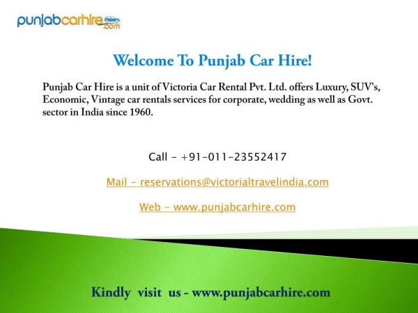 Car rental services Delhi